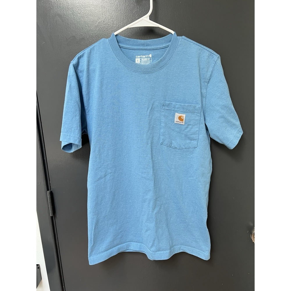 Carhartt Short Sleeve Pocket Relaxed Fit Men's Sz S Blue T Shirt